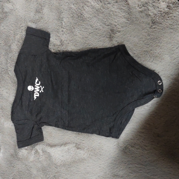 Death Wish coffee charcoal black Triblend onesie (6-12) - Picture 2 of 4